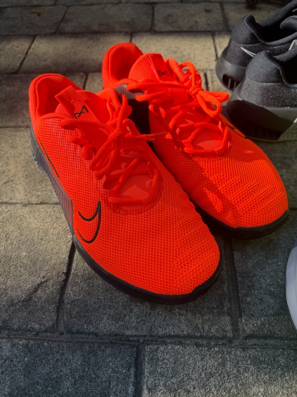 Nike Marcon 9 Neon Orange Mesh Training Shoes with Black Accents